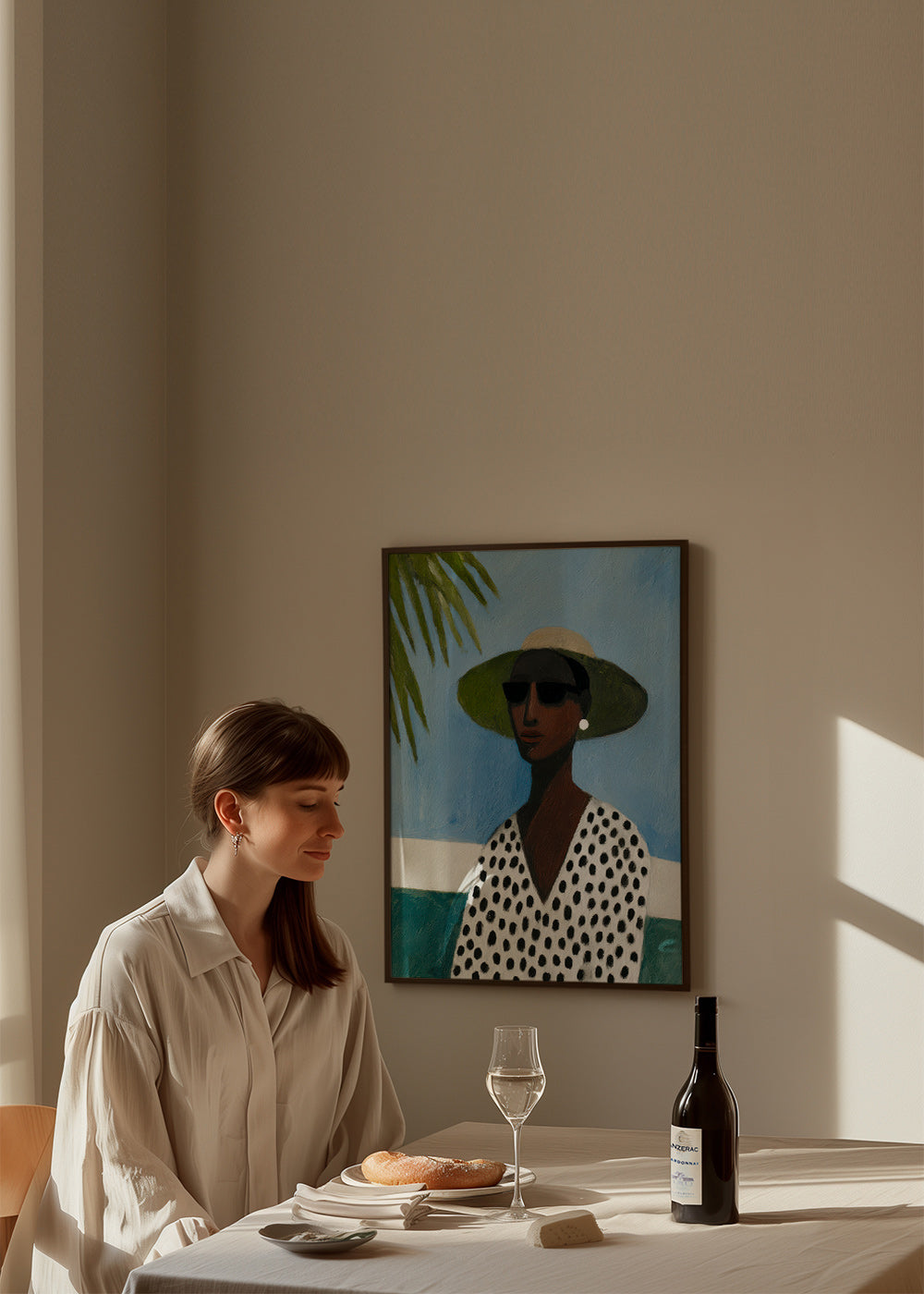 Lámina botánica con retrato y palmera – Product2