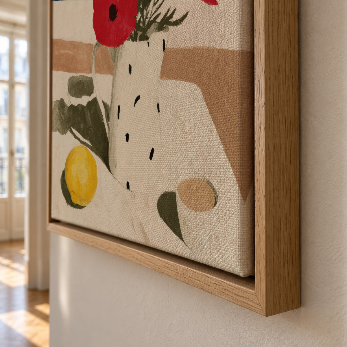 Poppies by the Sea - Framed canvas detail