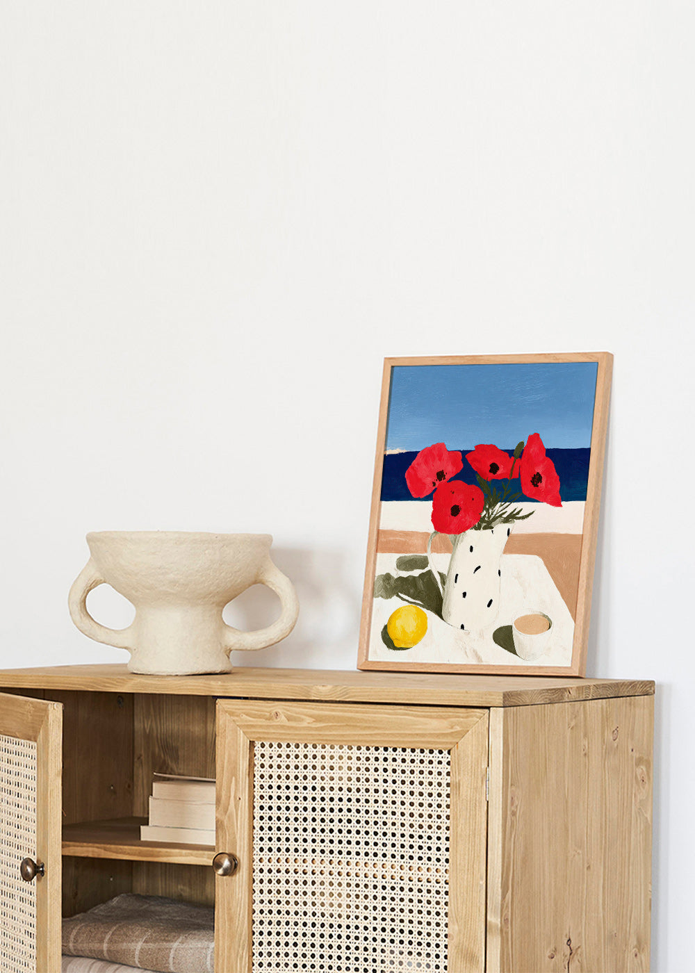 Lámina botánica con amapolas junto al mar – Product3