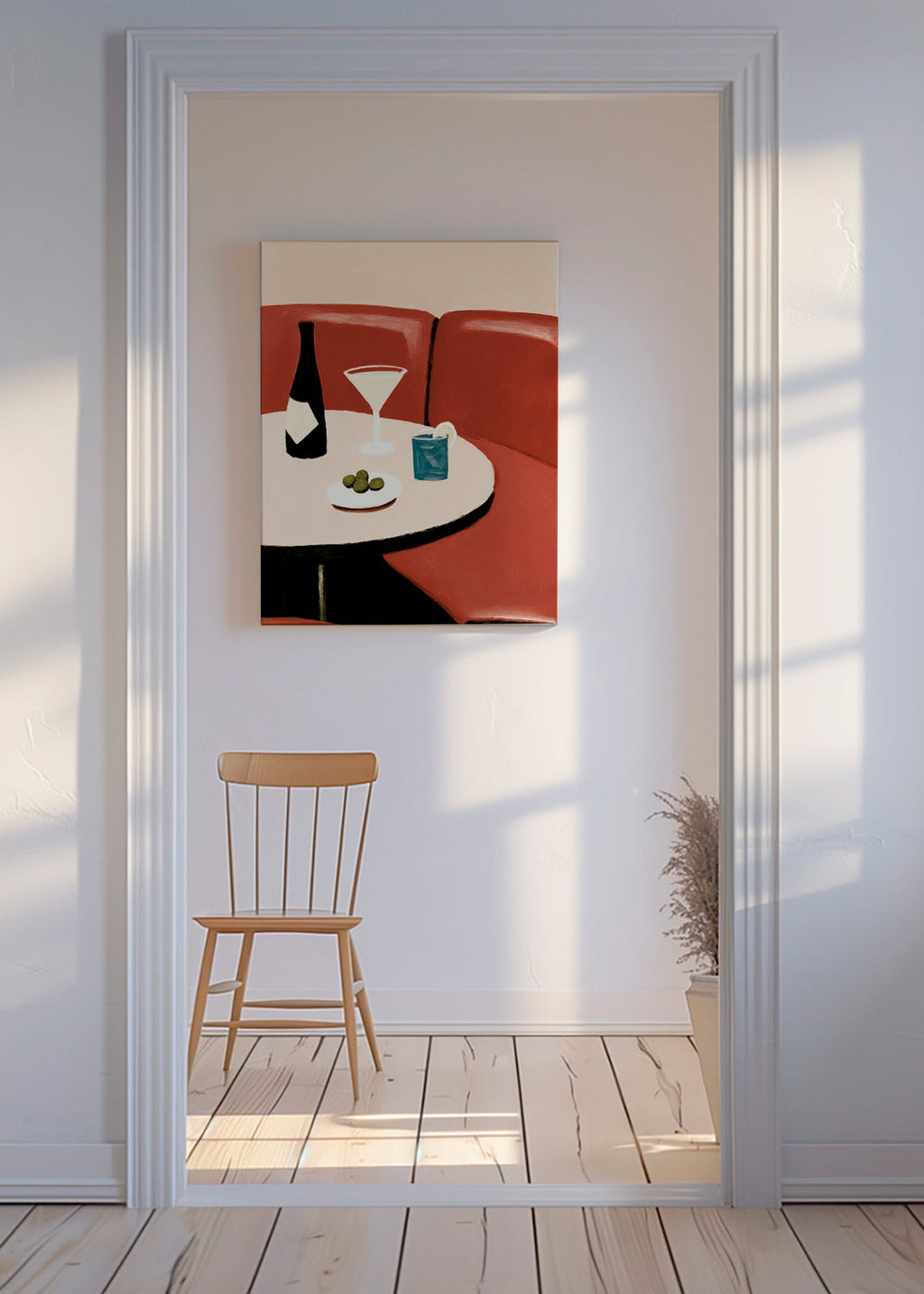 Cuadro de cocina con cóctel martini y aceitunas – Canvas