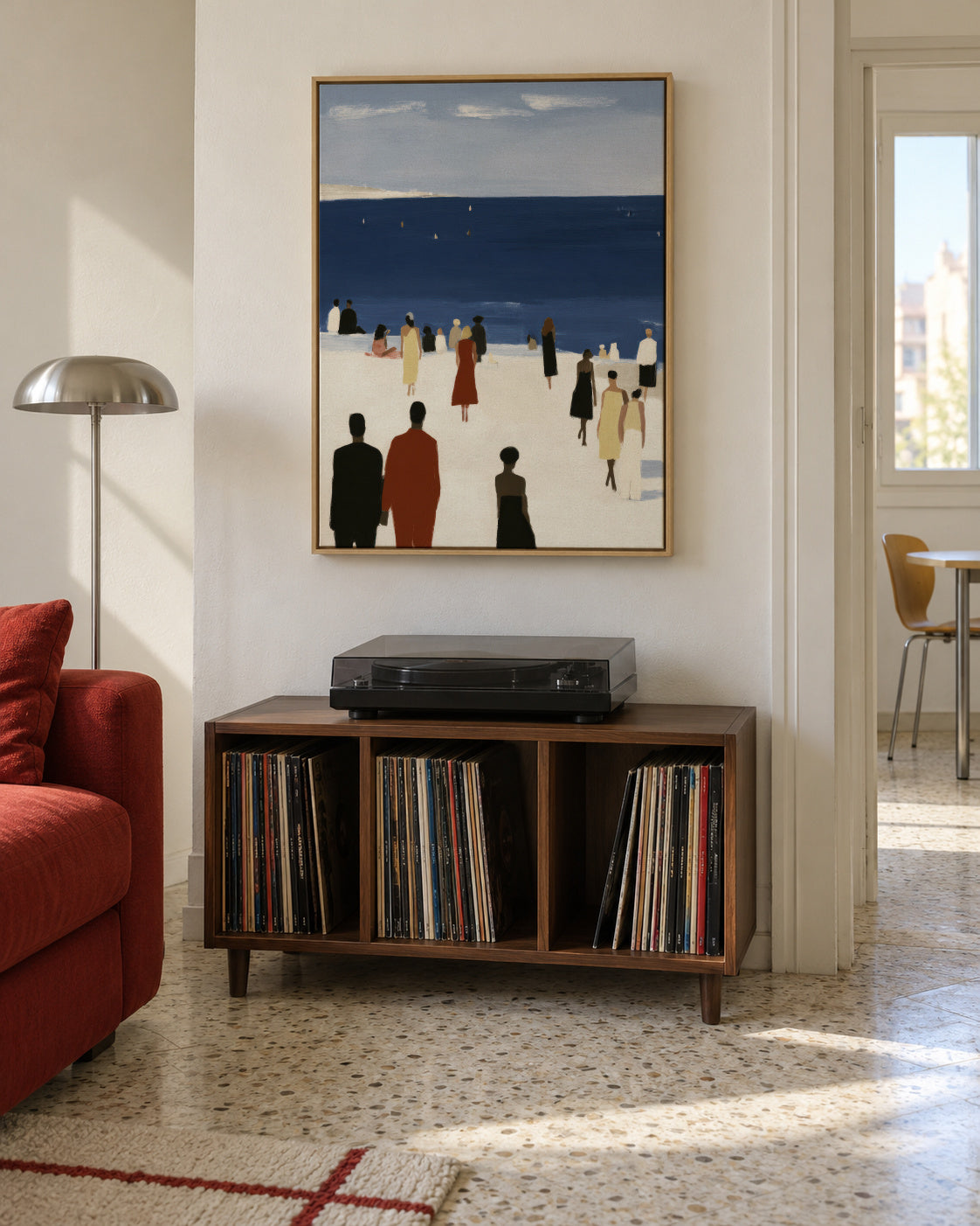 White Shore - Framed canvas in an interior