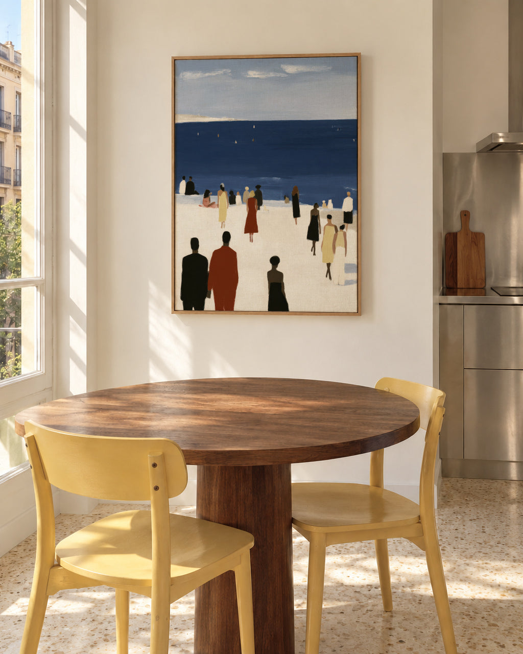 White Shore - Framed canvas in an interior