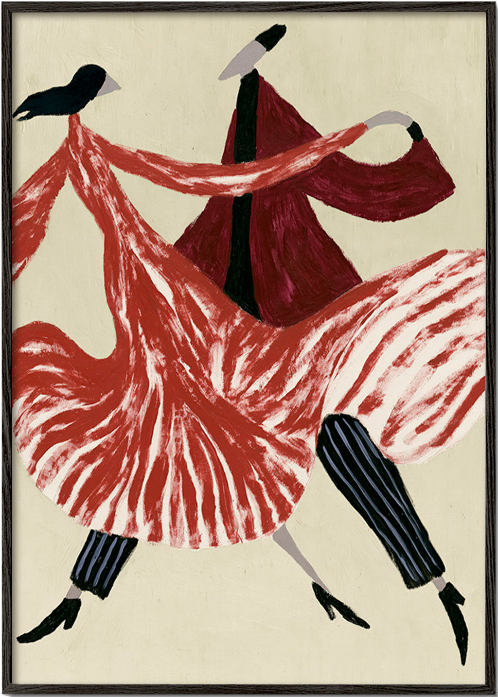 Cuadro abstracto de bailarinas en movimiento – Black Frame