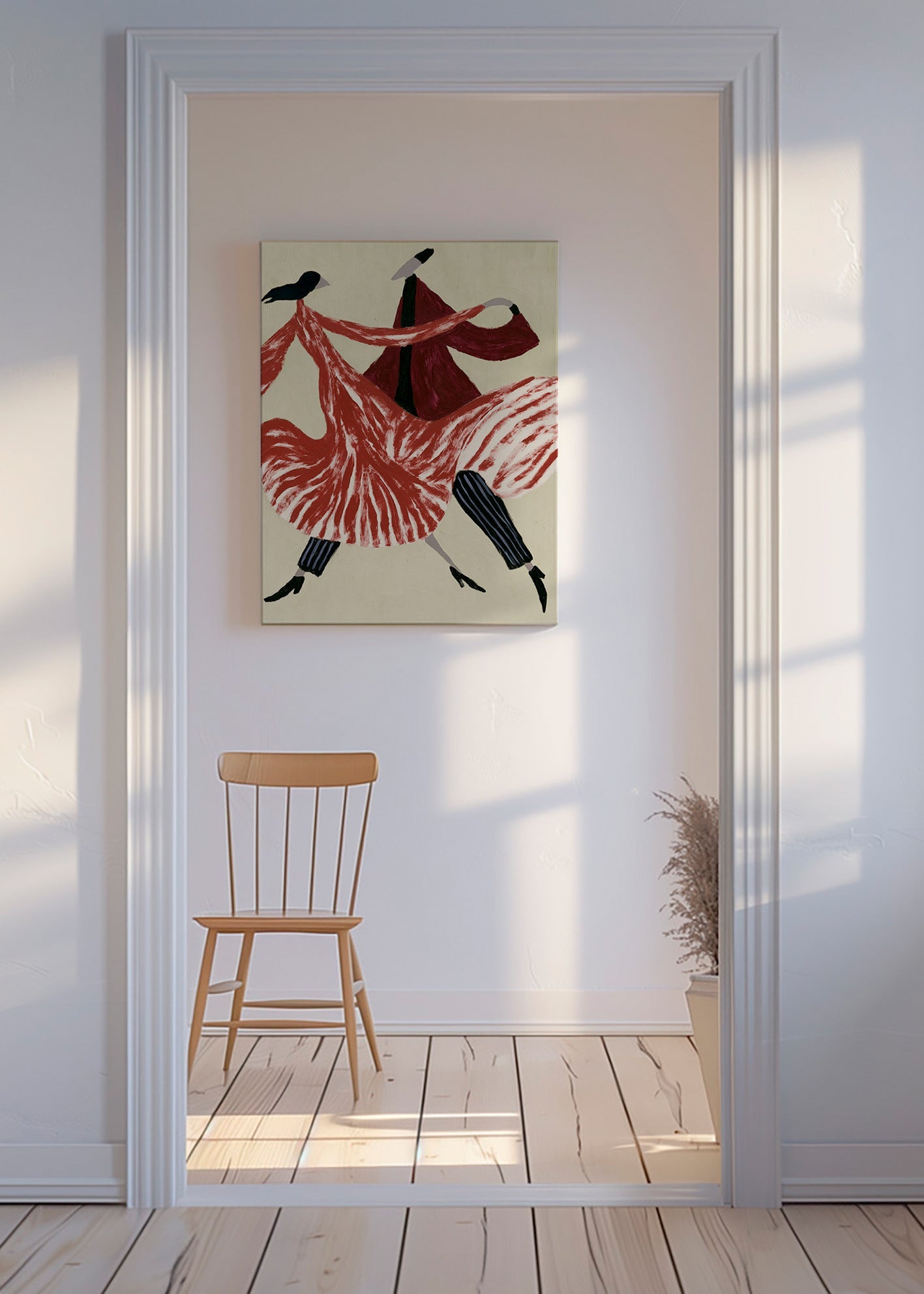 Cuadro abstracto de bailarinas en movimiento – Canvas