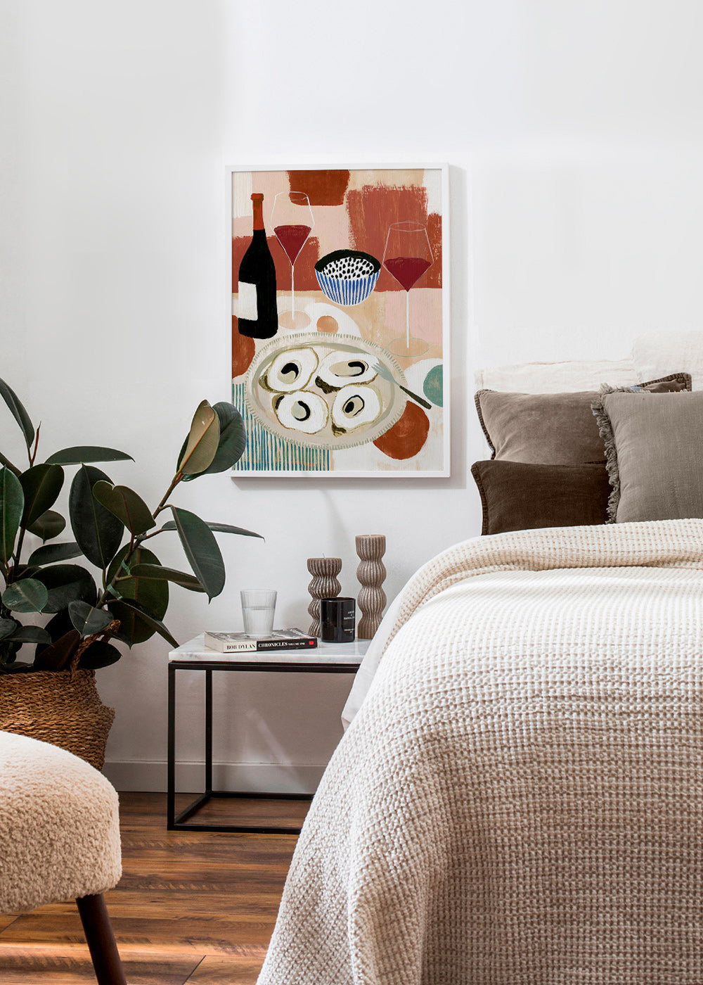 Cuadro de cocina: ostras y vino en bodegón – Product3