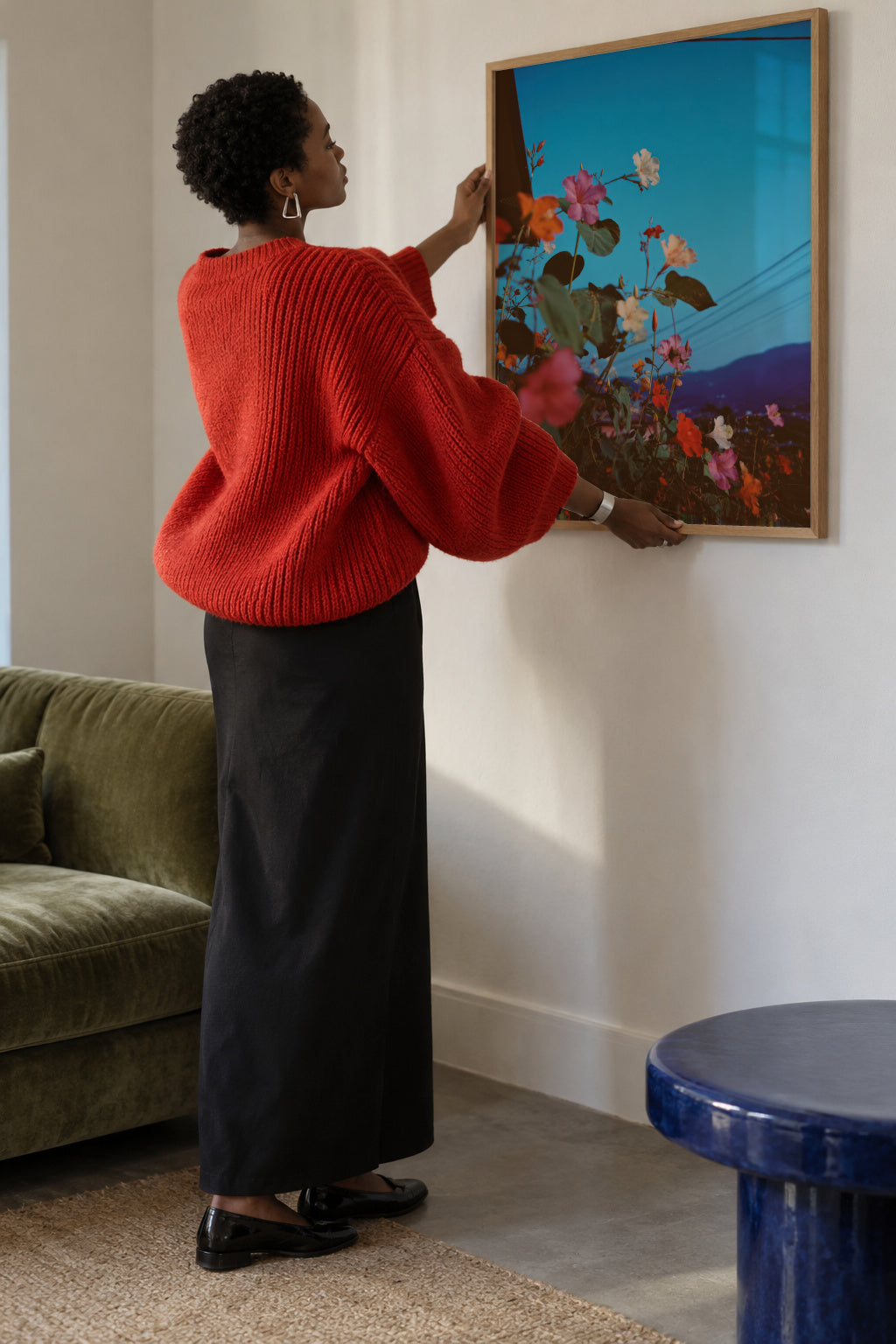 Bougainvillea Nights - Framed poster in an interior