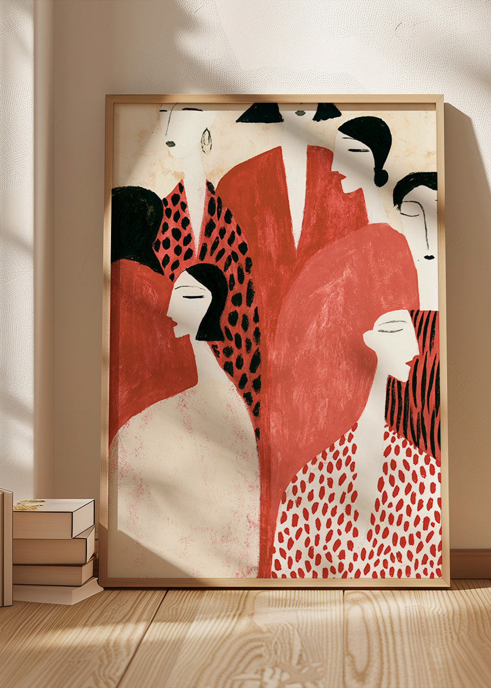 Ilustración de figuras terracota y patrones gestuales – Product3