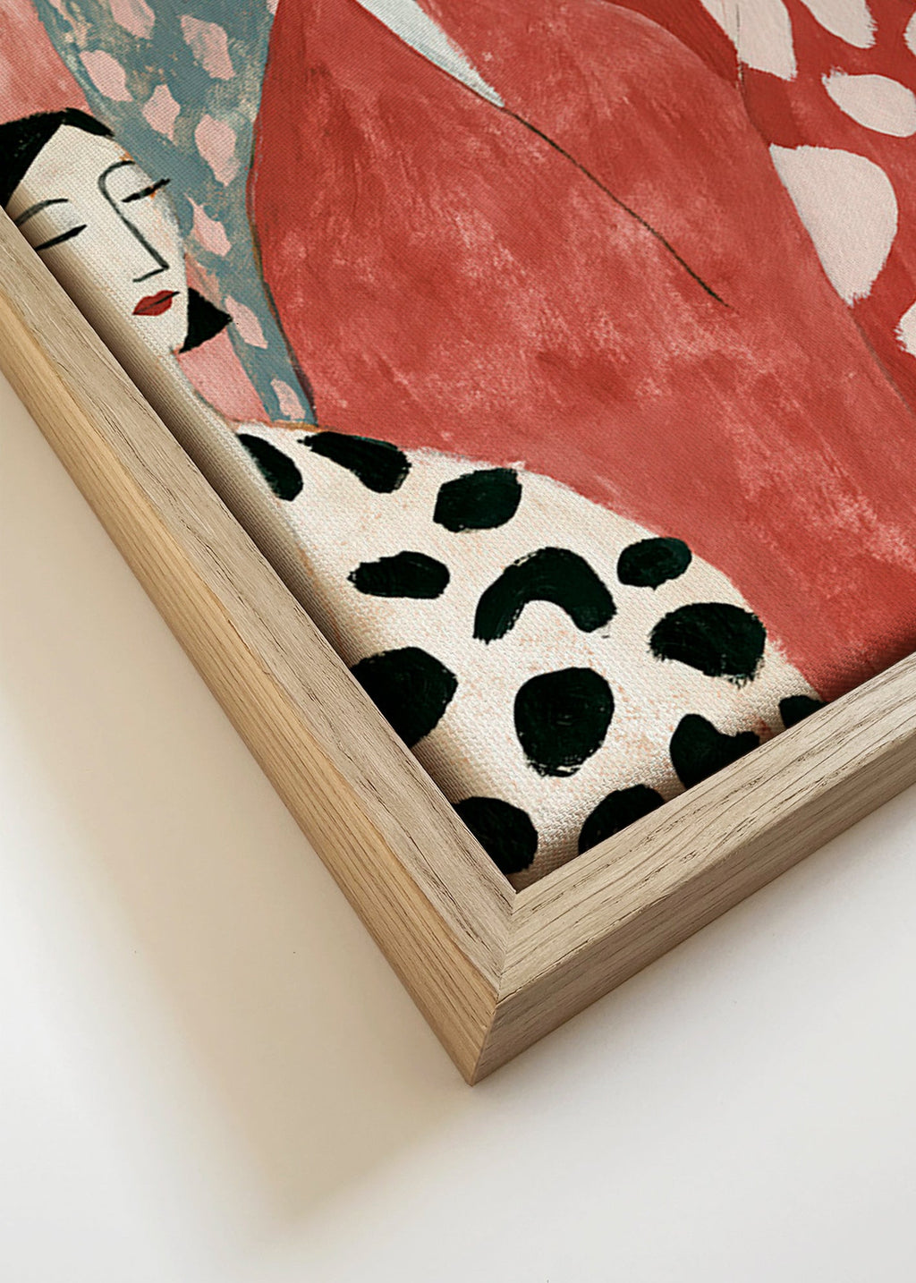 Ilustración de figuras femeninas en rojo – Canvas detail
