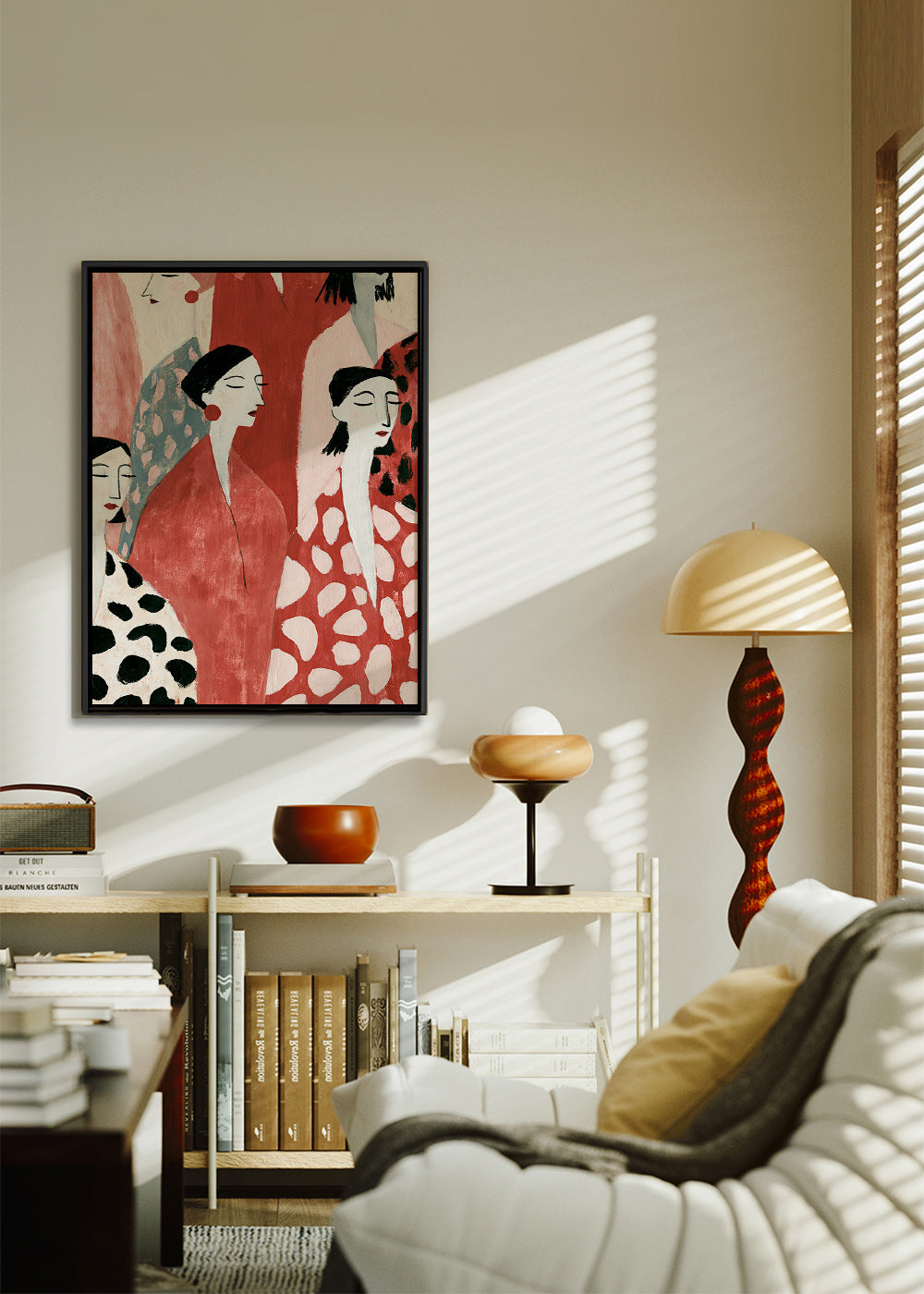 Ilustración de figuras femeninas en rojo – Canvas2