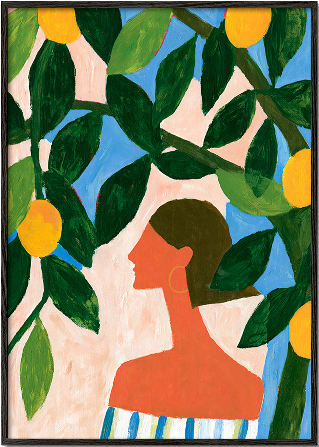 Lámina botánica: perfil entre limoneros – Black Frame