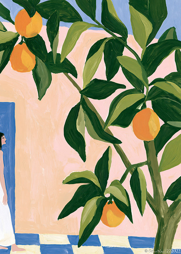 Cuadro de cocina Amalfi con limones pintados