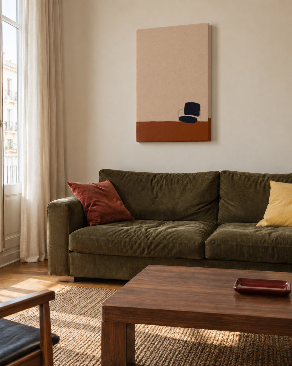 Earthy chair - Unframed canvas in an interior