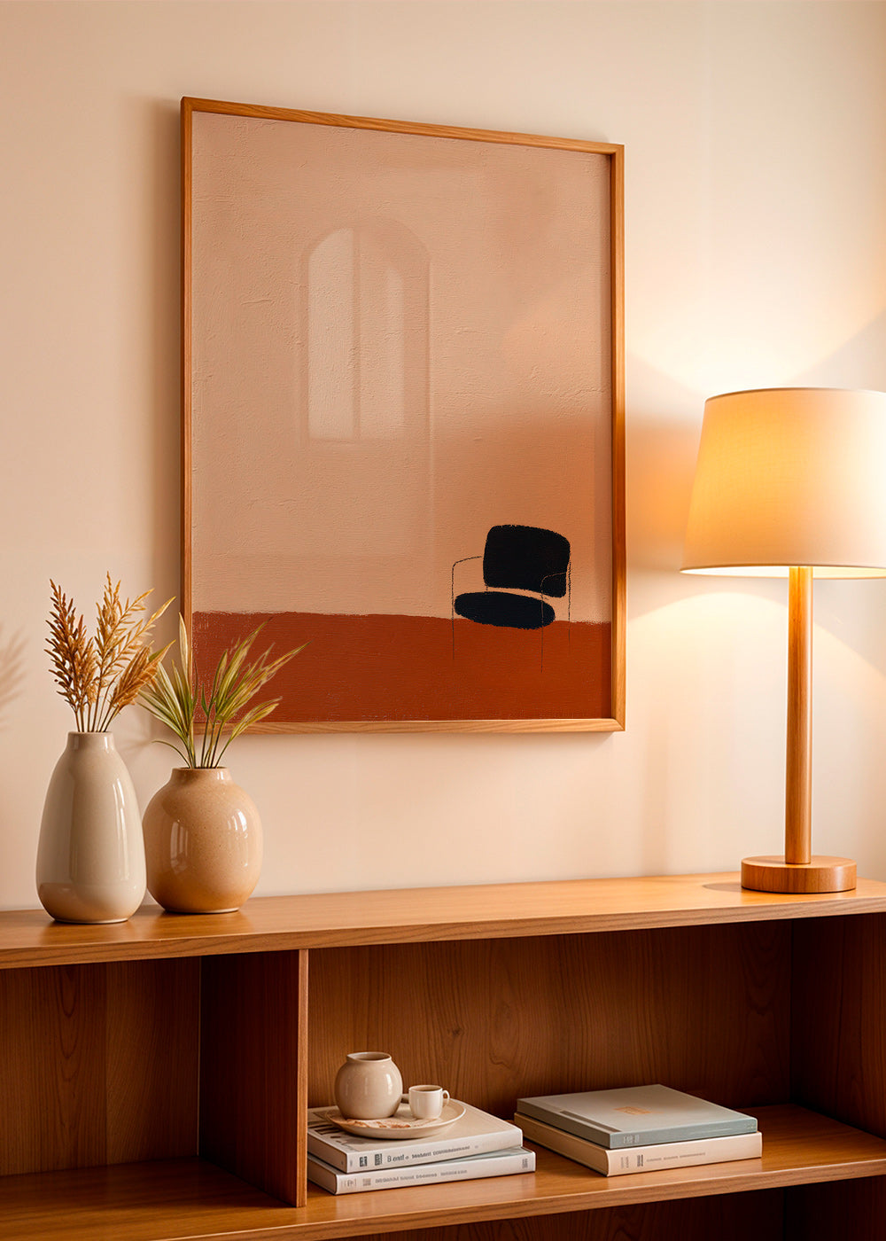Cuadro minimalista con silla y suelo ocre – Product2