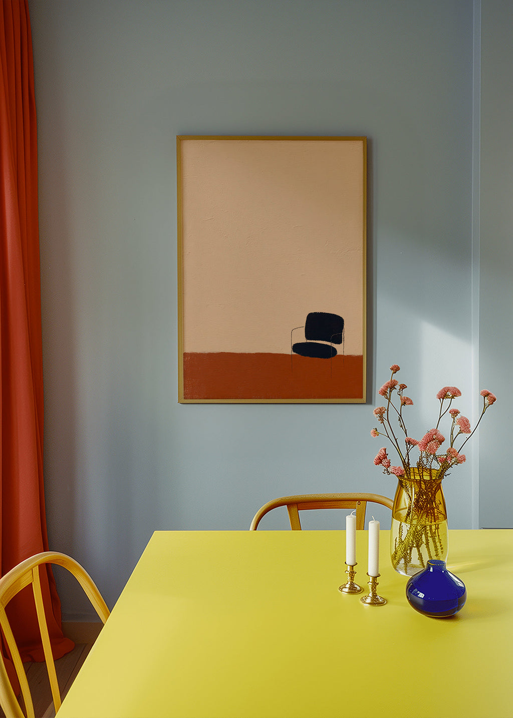 Cuadro minimalista con silla y suelo ocre – Product3