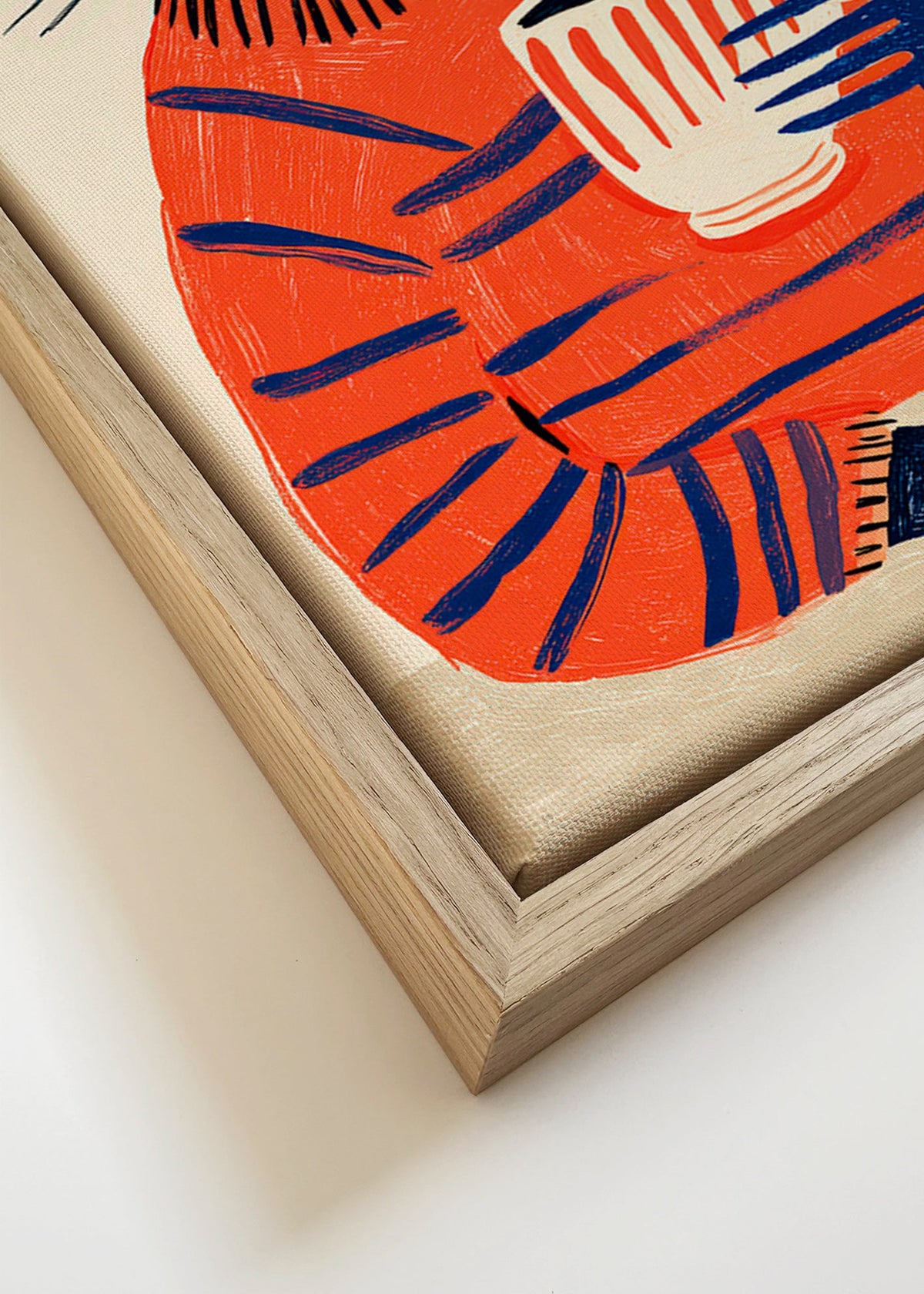 Cuadro de cocina con gato y taza – Canvas detail