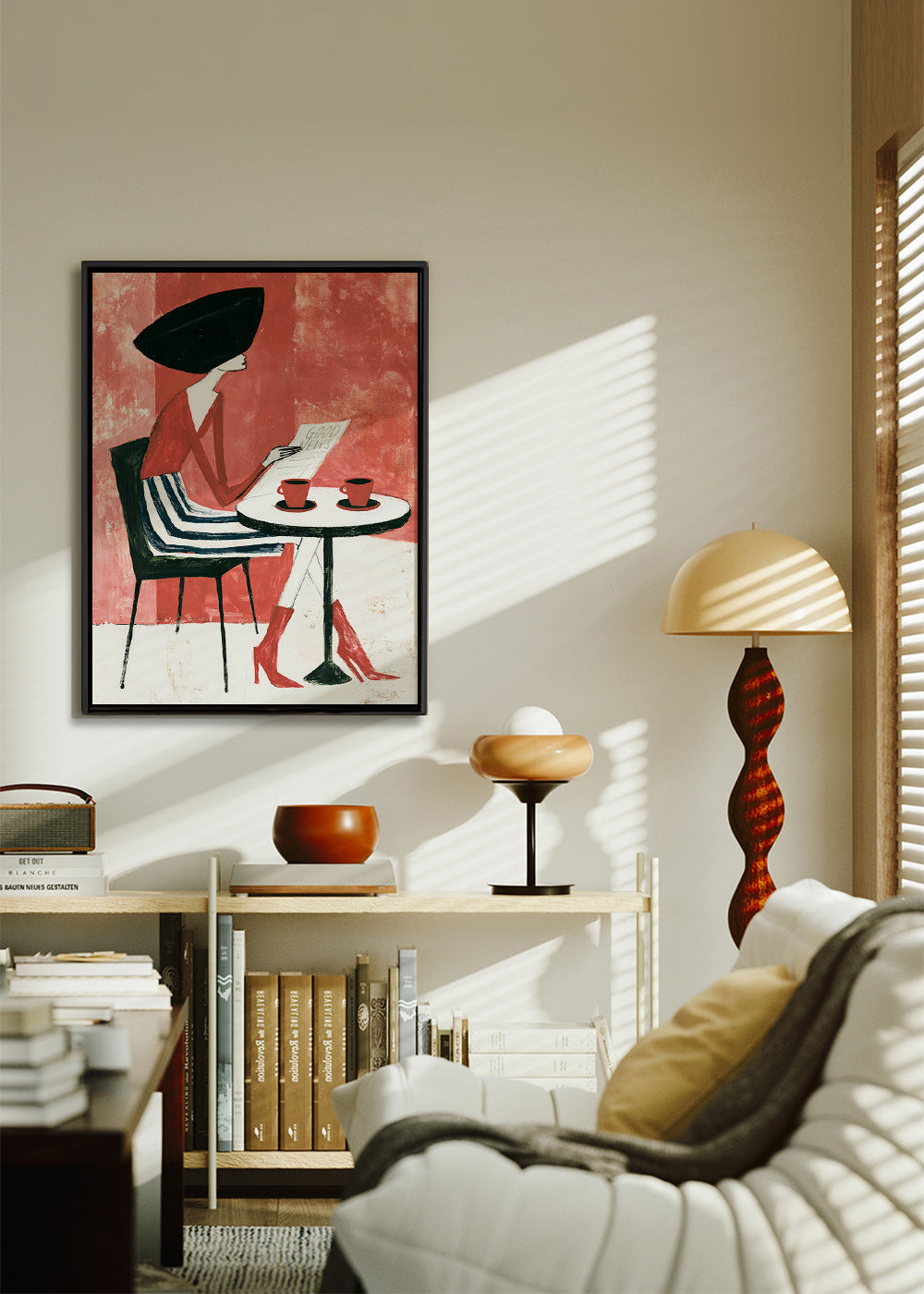 Cuadro de cocina con mujer y café – Canvas1