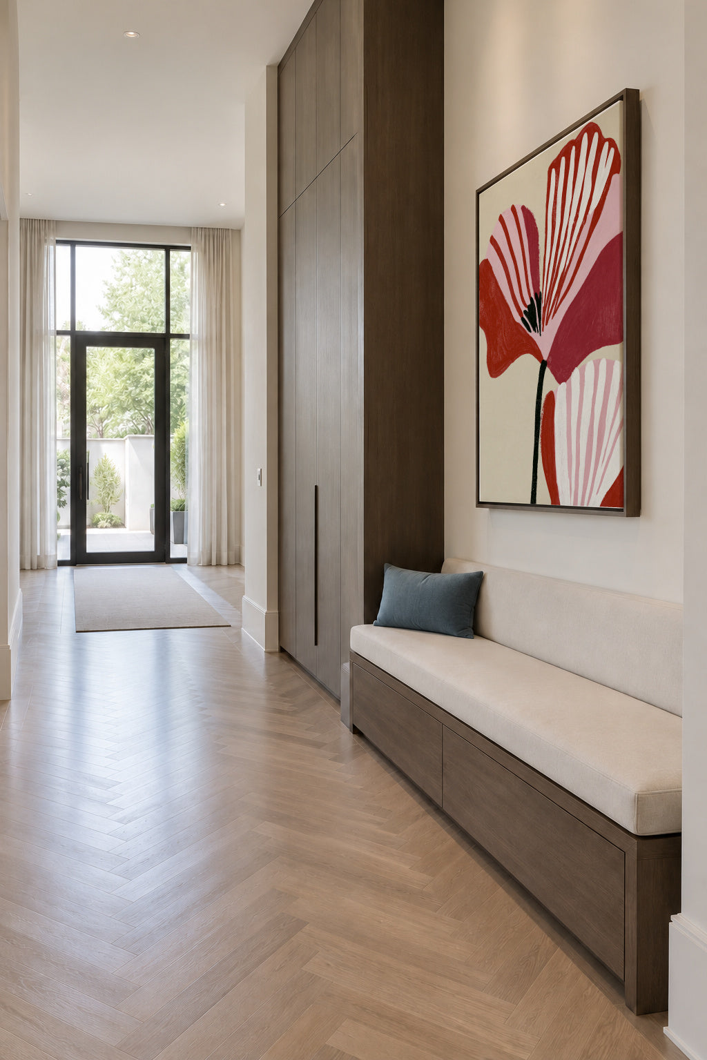 Twin Petals - Framed canvas in an interior