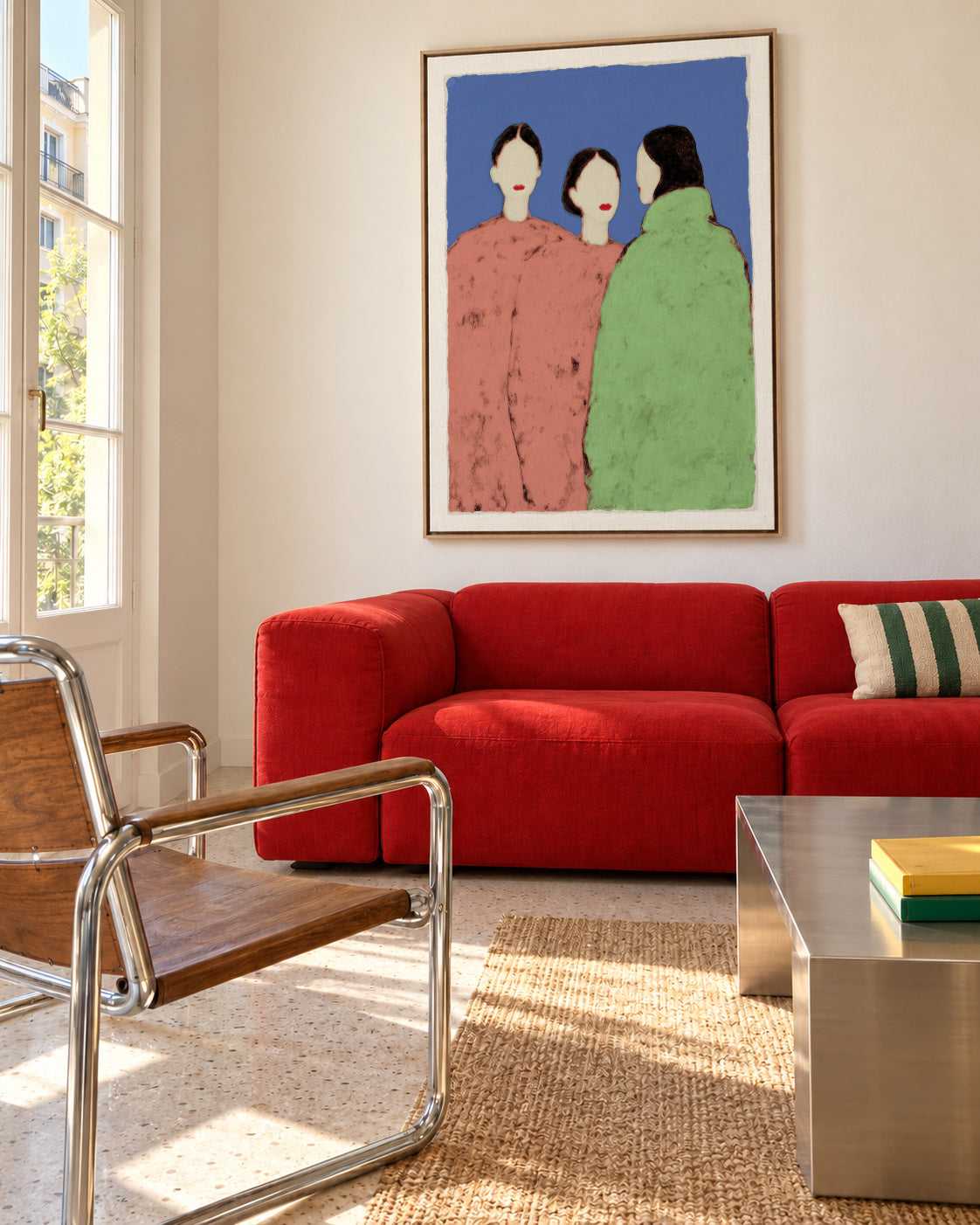Three Friends - Framed canvas in an interior