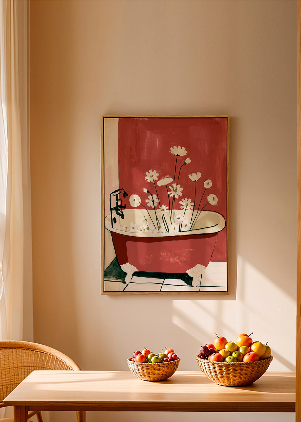 Lámina botánica con flores en bañera – Canvas2
