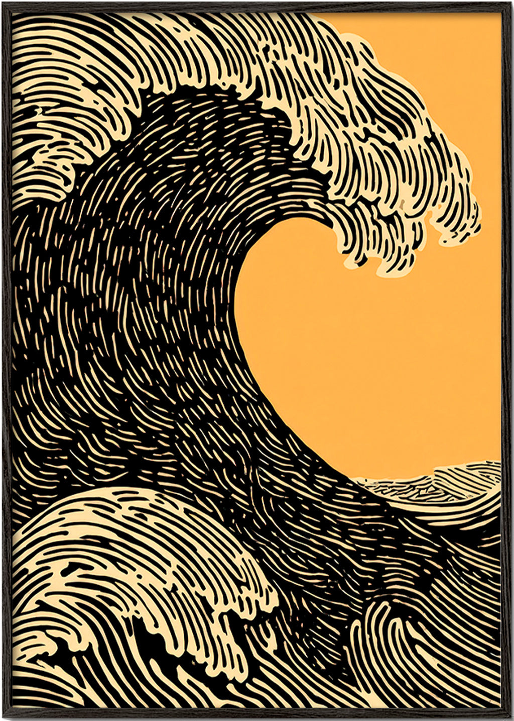 Ilustración de ola gráfica – Black Frame