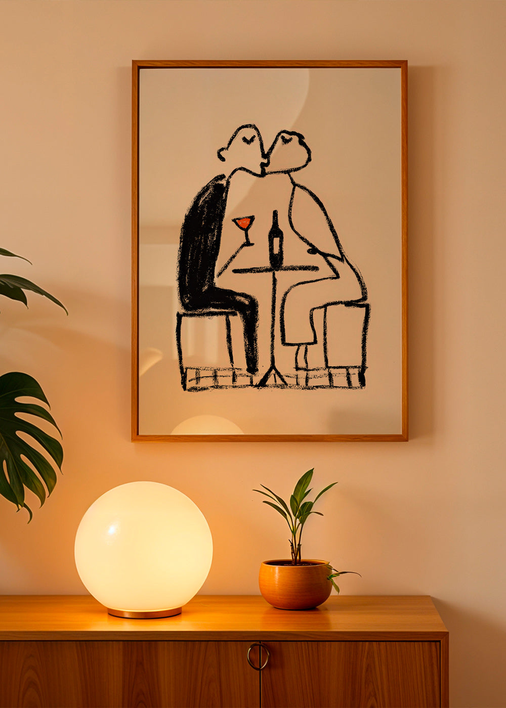 Cuadro de cocina: pareja y copa de vino – Product2