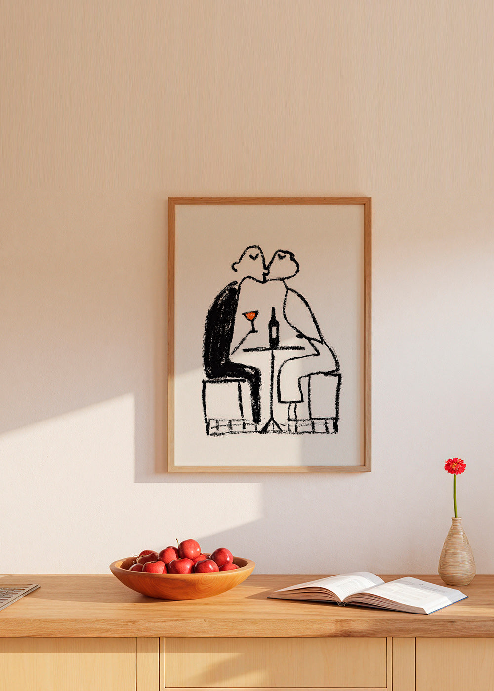 Cuadro de cocina: pareja y copa de vino – Product3