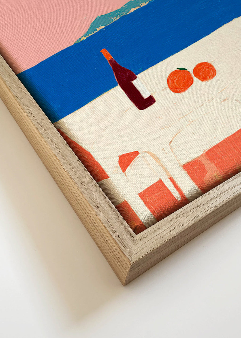 Cuadro de cocina Riviera rosa con limonero – Canvas detail