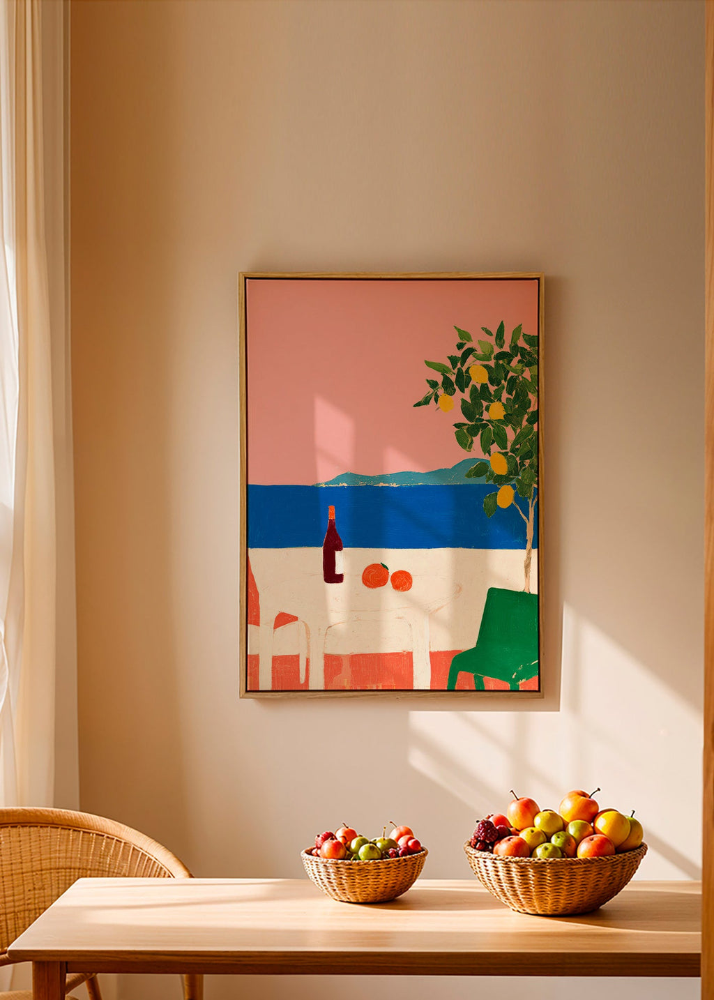 Cuadro de cocina Riviera rosa con limonero – Canvas1