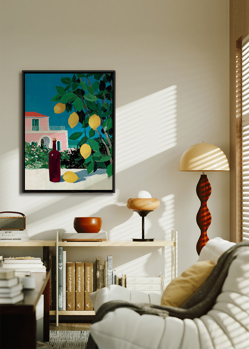 Cuadro de cocina con limones y botella – Canvas2