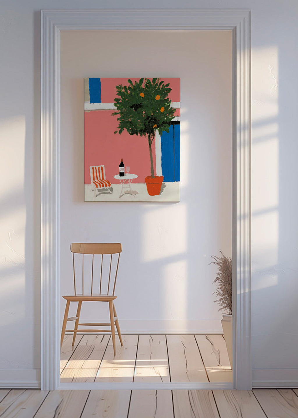 Cuadro de cocina con maceta de cítricos en terraza – Canvas