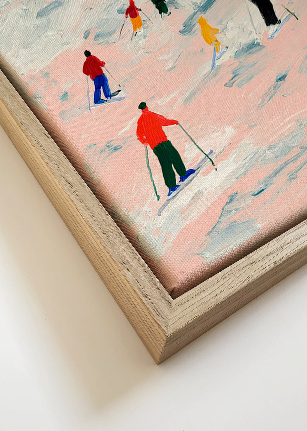 Cuadro deportivo de esquí en pendiente colorida – Canvas detail