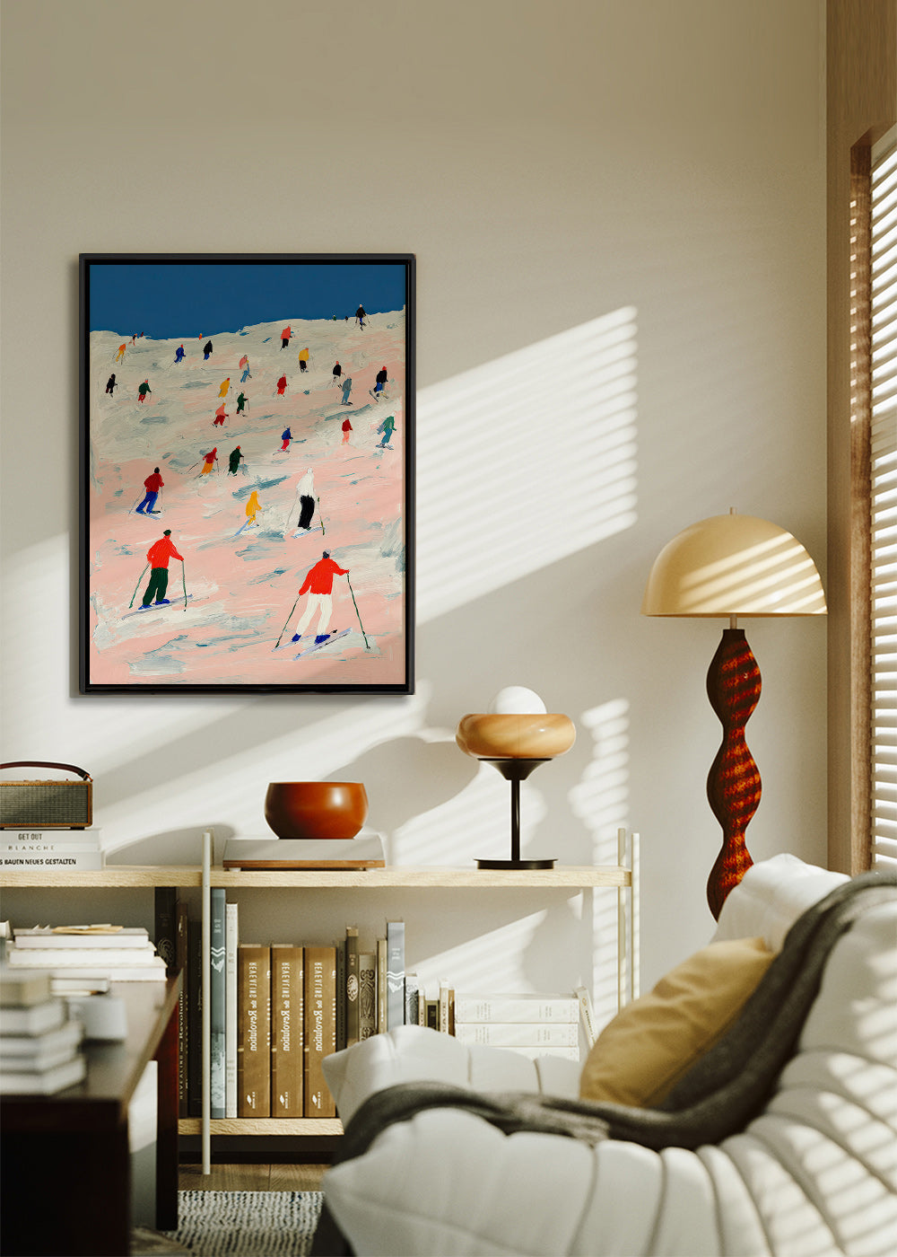 Cuadro deportivo de esquí en pendiente colorida – Canvas2