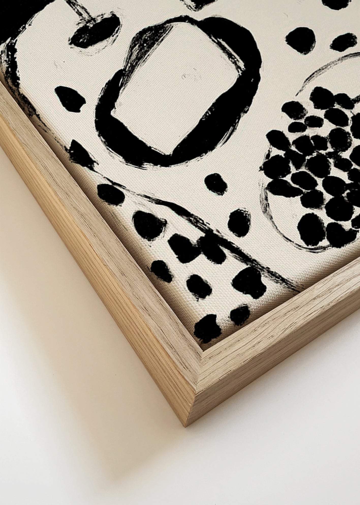 Cuadro de cocina con botella y uvas en monocromo – Canvas detail