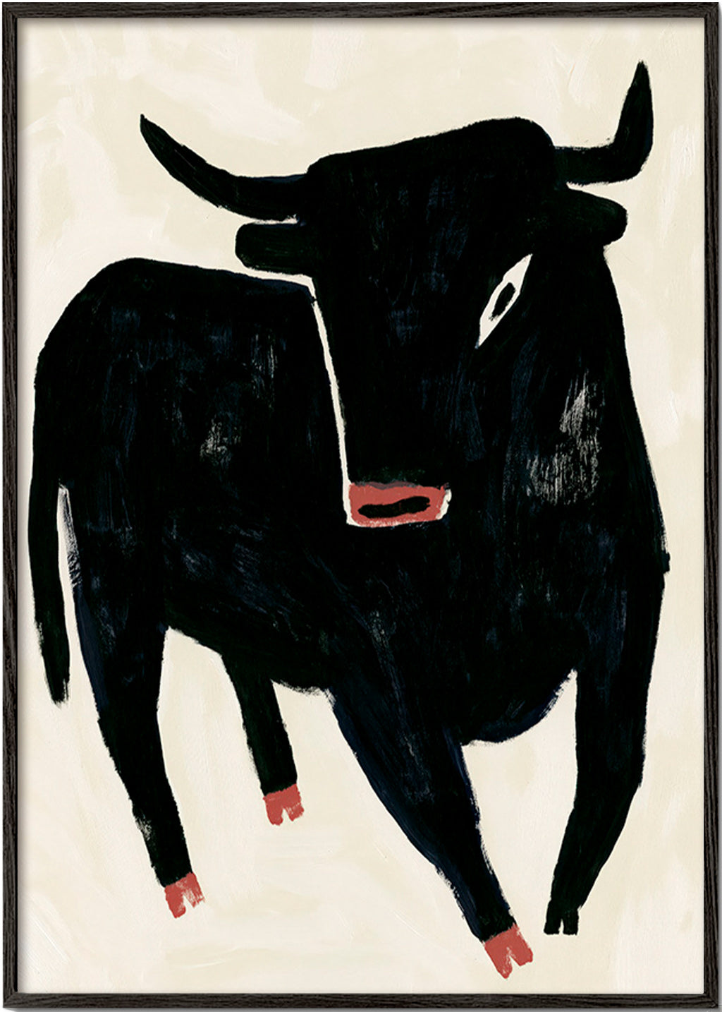 Cuadro toro negro expresivo – Black Frame