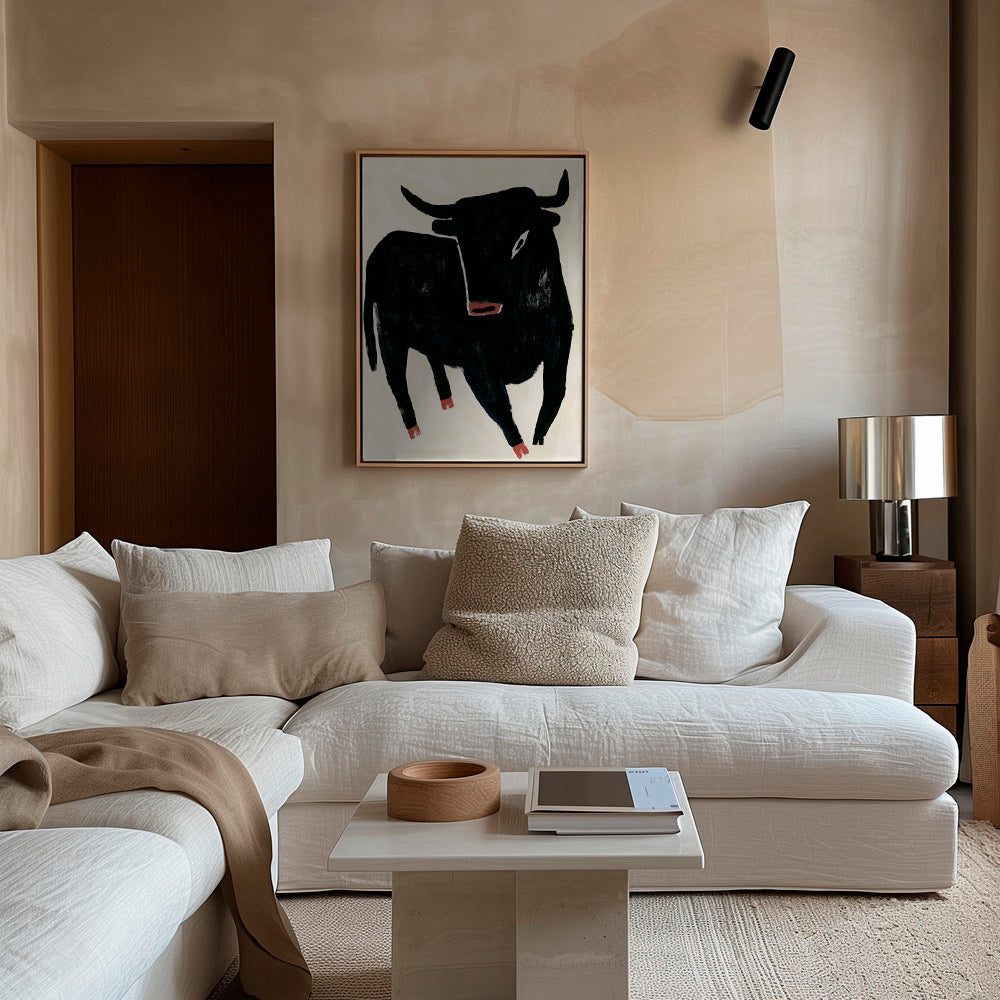 Cuadro toro negro expresivo – Canvas2