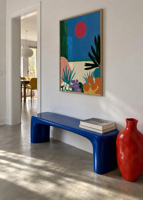 Red Moon Garden - Framed poster in an interior