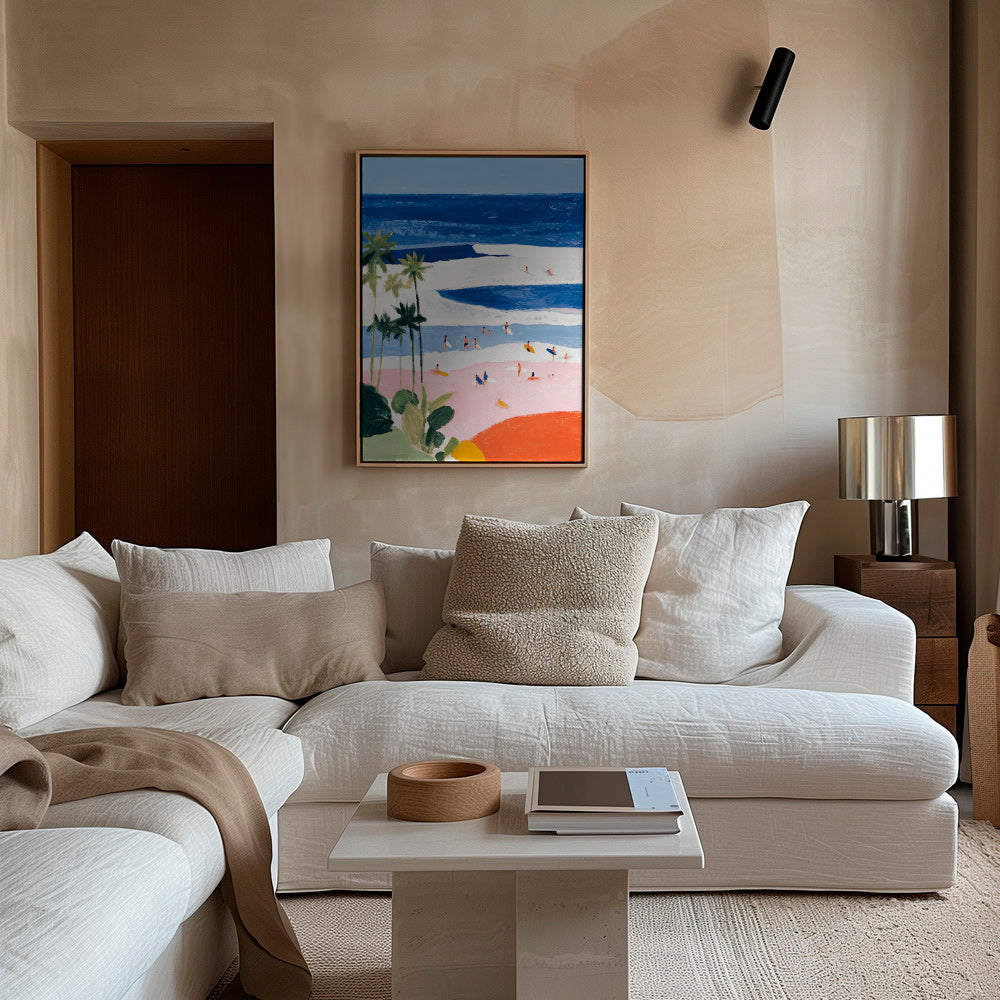 Cuadro de paisaje con surf y palmeras – Canvas2