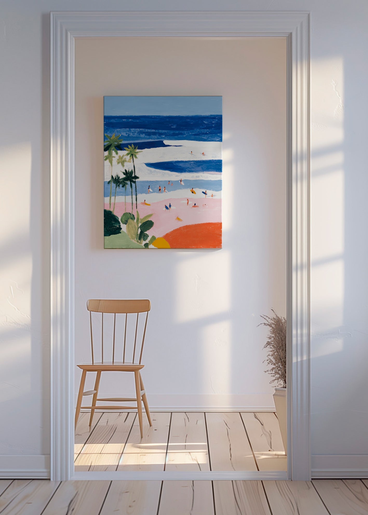 Cuadro de paisaje con surf y palmeras – Canvas