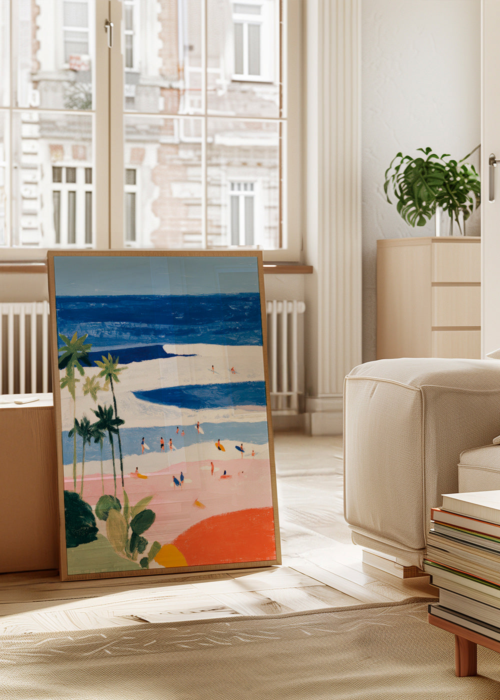Cuadro de paisaje con surf y palmeras – Product2