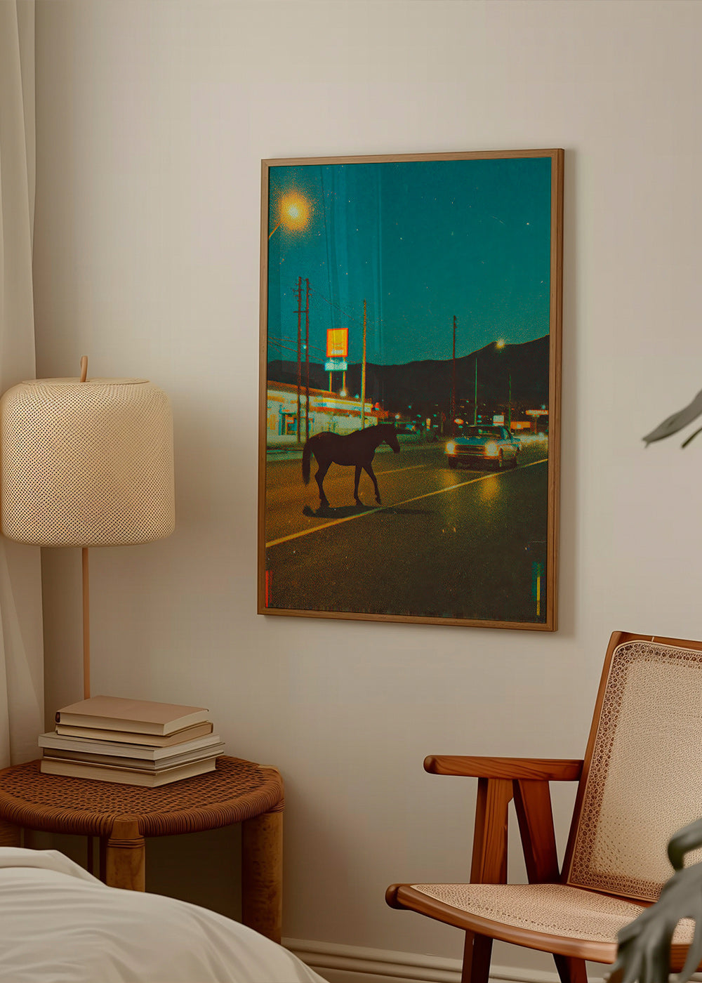 Cuadro caballo nocturno en carretera – Product3