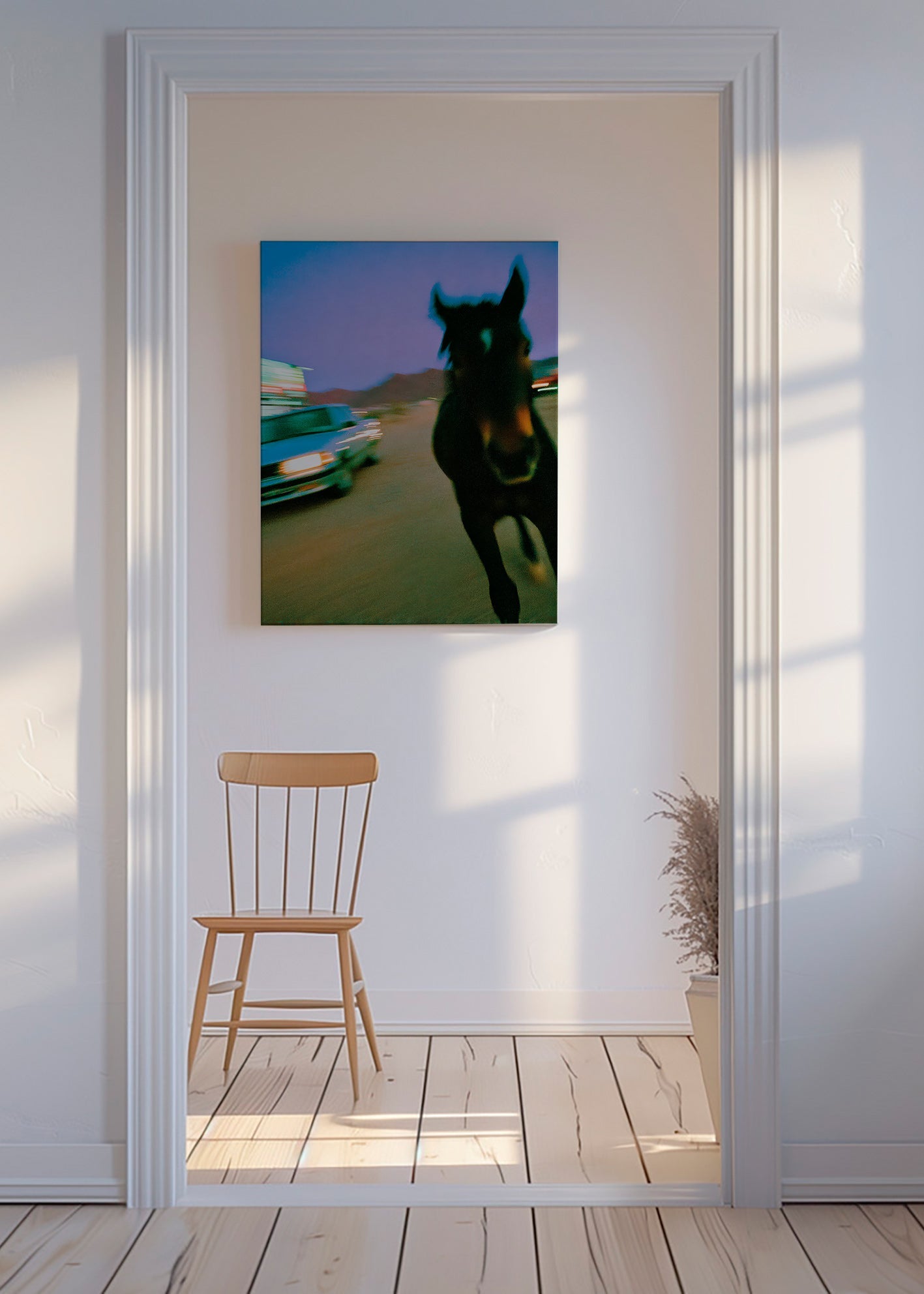 Cuadro caballo en movimiento nocturno – Canvas