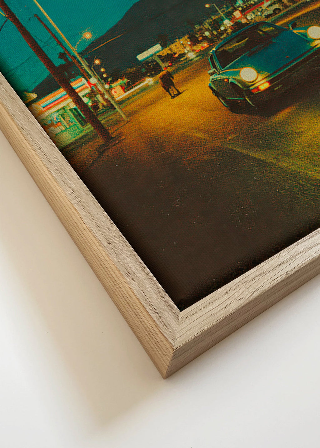 Cuadro de paisaje: carretera desértica nocturna – Canvas detail