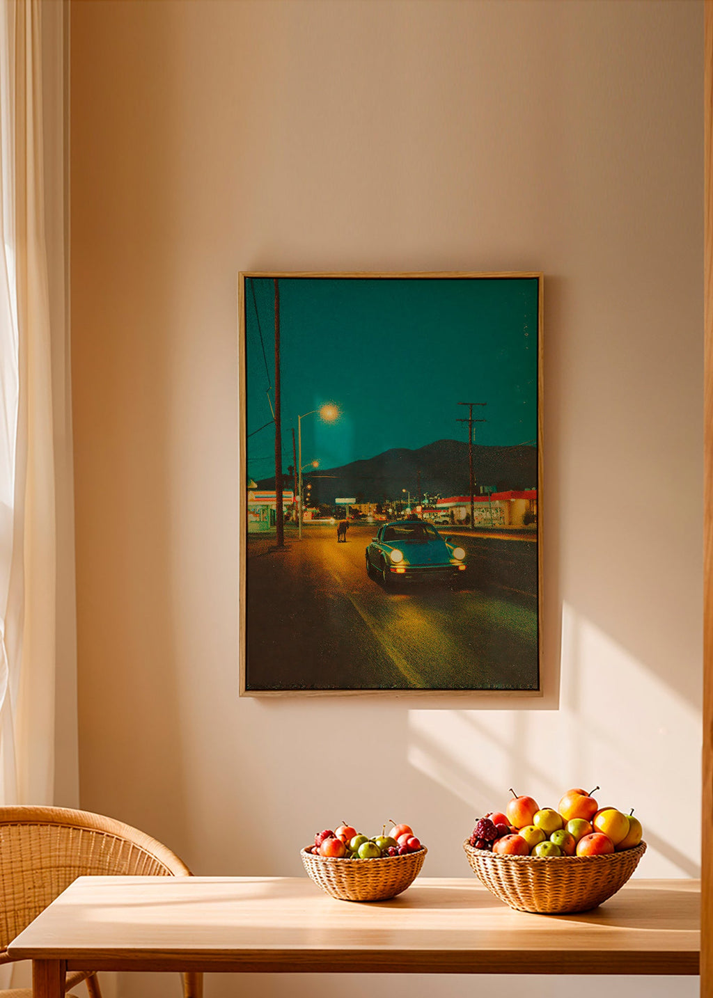 Cuadro de paisaje: carretera desértica nocturna – Canvas1