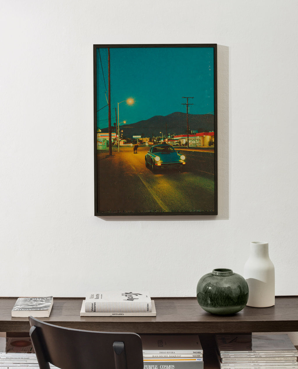 Cuadro de paisaje: carretera desértica nocturna – Product1