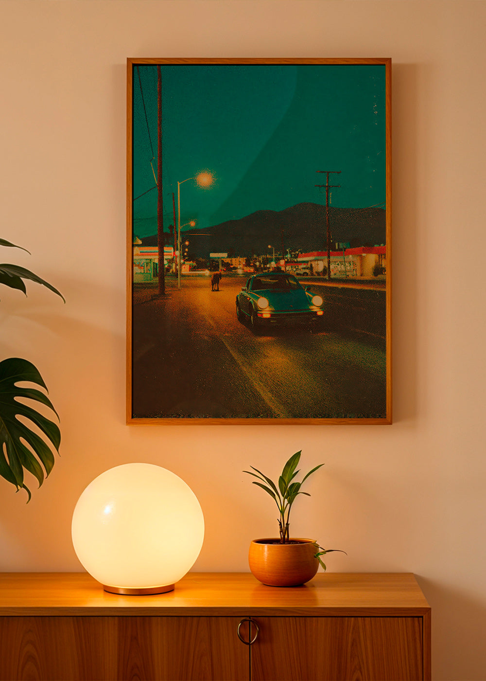 Cuadro de paisaje: carretera desértica nocturna – Product3