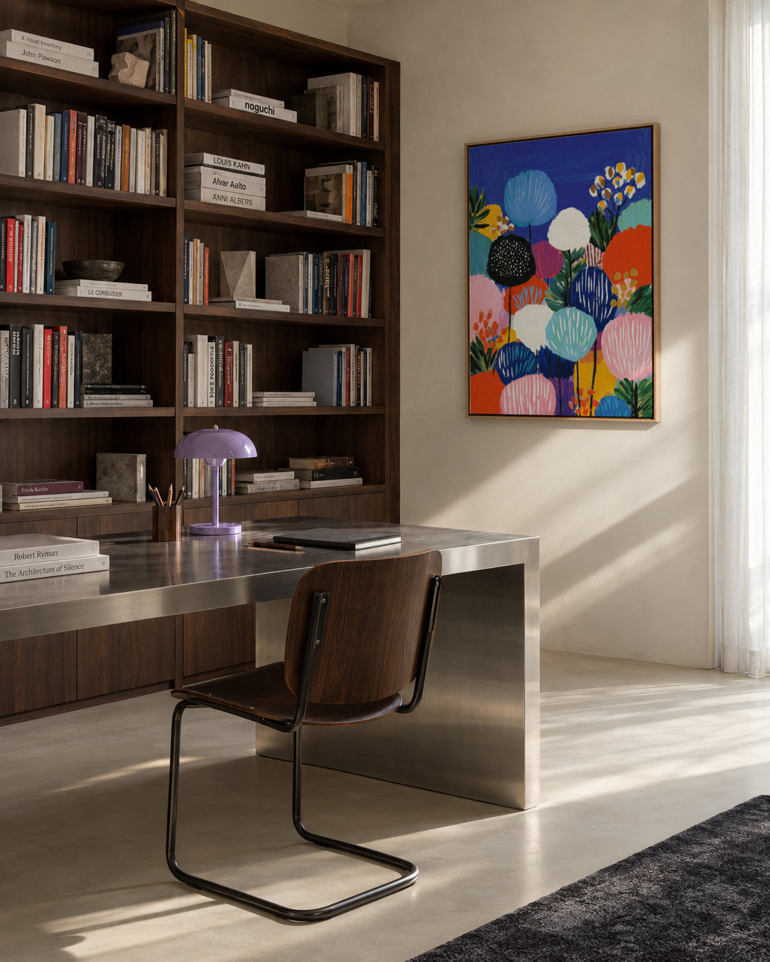 Midnight Garden - Framed canvas in an interior