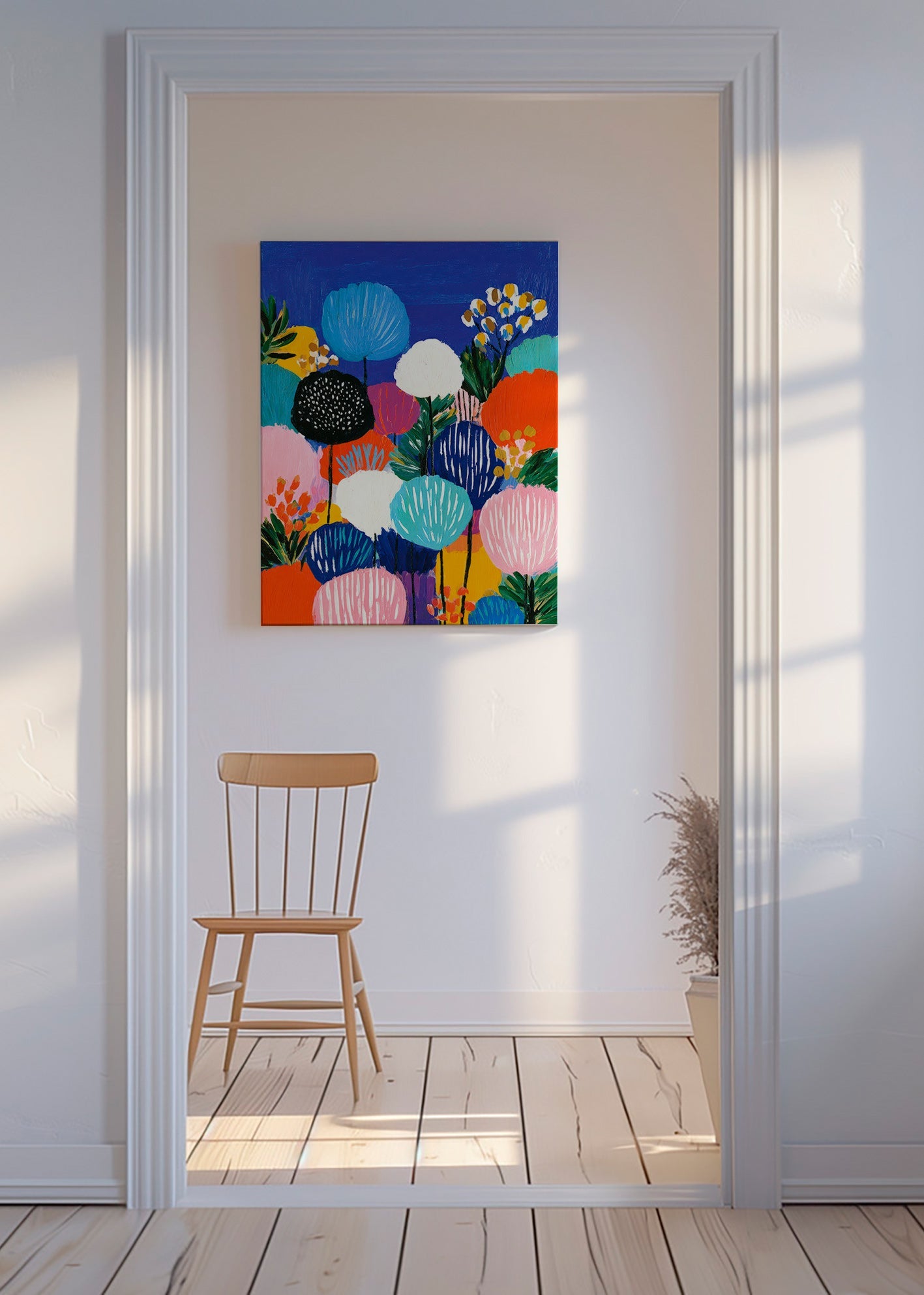 Lámina botánica con bouquet colorido – Canvas