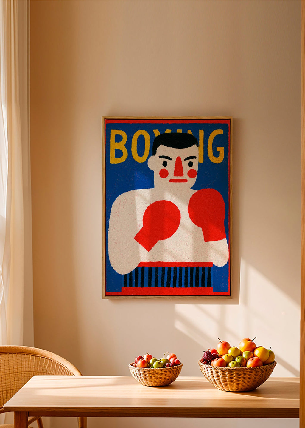 Cuadro deportivo con boxeador ilustrado – Canvas2