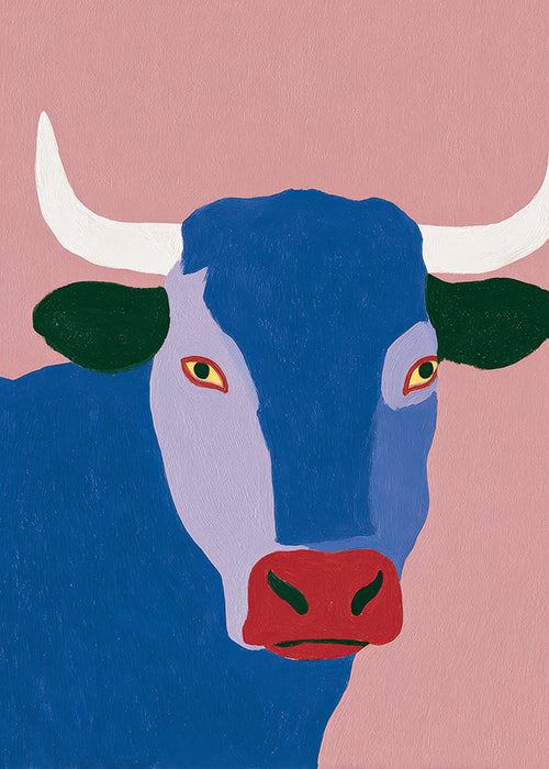 Cuadro toro azul estilizado