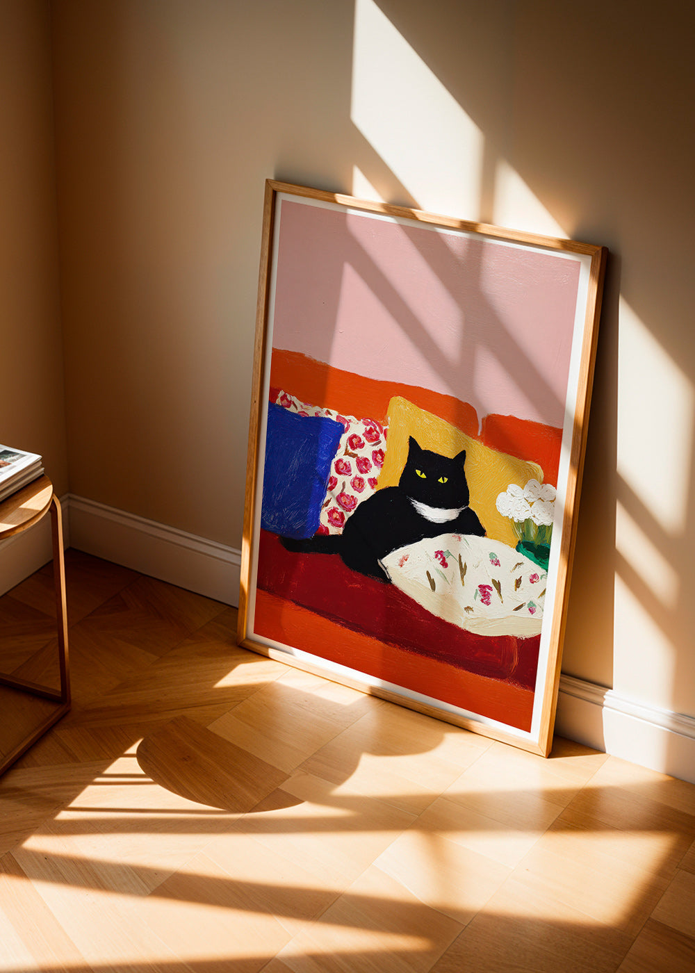 Cuadro gato negro en sofá ilustrado – Product1
